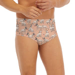Orange Bull Terrier Pattern Print Men's Briefs