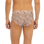 Orange Bull Terrier Pattern Print Men's Briefs