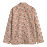 Orange Bull Terrier Pattern Print Men's Cotton Blazer