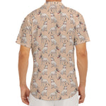 Orange Bull Terrier Pattern Print Men's Deep V-Neck Shirt