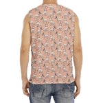 Orange Bull Terrier Pattern Print Men's Fitness Tank Top