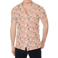 Orange Bull Terrier Pattern Print Men's Shirt