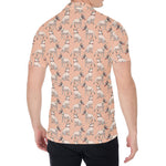 Orange Bull Terrier Pattern Print Men's Shirt