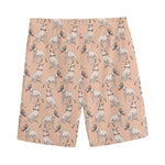 Orange Bull Terrier Pattern Print Men's Sports Shorts