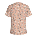 Orange Bull Terrier Pattern Print Men's Sports T-Shirt