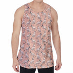 Orange Bull Terrier Pattern Print Men's Velvet Tank Top