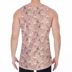 Orange Bull Terrier Pattern Print Men's Velvet Tank Top