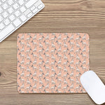 Orange Bull Terrier Pattern Print Mouse Pad