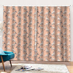 Orange Bull Terrier Pattern Print Pencil Pleat Curtains