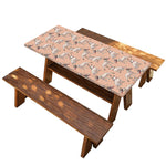 Orange Bull Terrier Pattern Print Picnic Table Cover