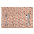 Orange Bull Terrier Pattern Print Placemat