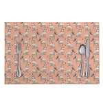 Orange Bull Terrier Pattern Print Placemat