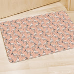 Orange Bull Terrier Pattern Print Polyester Doormat