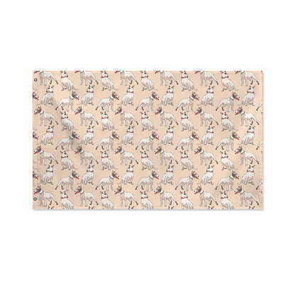 Orange Bull Terrier Pattern Print Polyester Flag