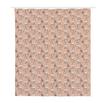 Orange Bull Terrier Pattern Print Polyester Shower Curtain