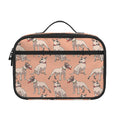 Orange Bull Terrier Pattern Print Portable Lunch Bag