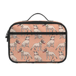 Orange Bull Terrier Pattern Print Portable Lunch Bag