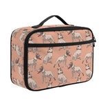 Orange Bull Terrier Pattern Print Portable Lunch Bag