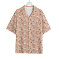 Orange Bull Terrier Pattern Print Rayon Hawaiian Shirt