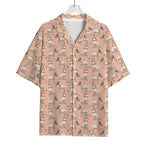 Orange Bull Terrier Pattern Print Rayon Hawaiian Shirt