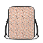 Orange Bull Terrier Pattern Print Rectangular Crossbody Bag