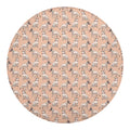 Orange Bull Terrier Pattern Print Round Blanket