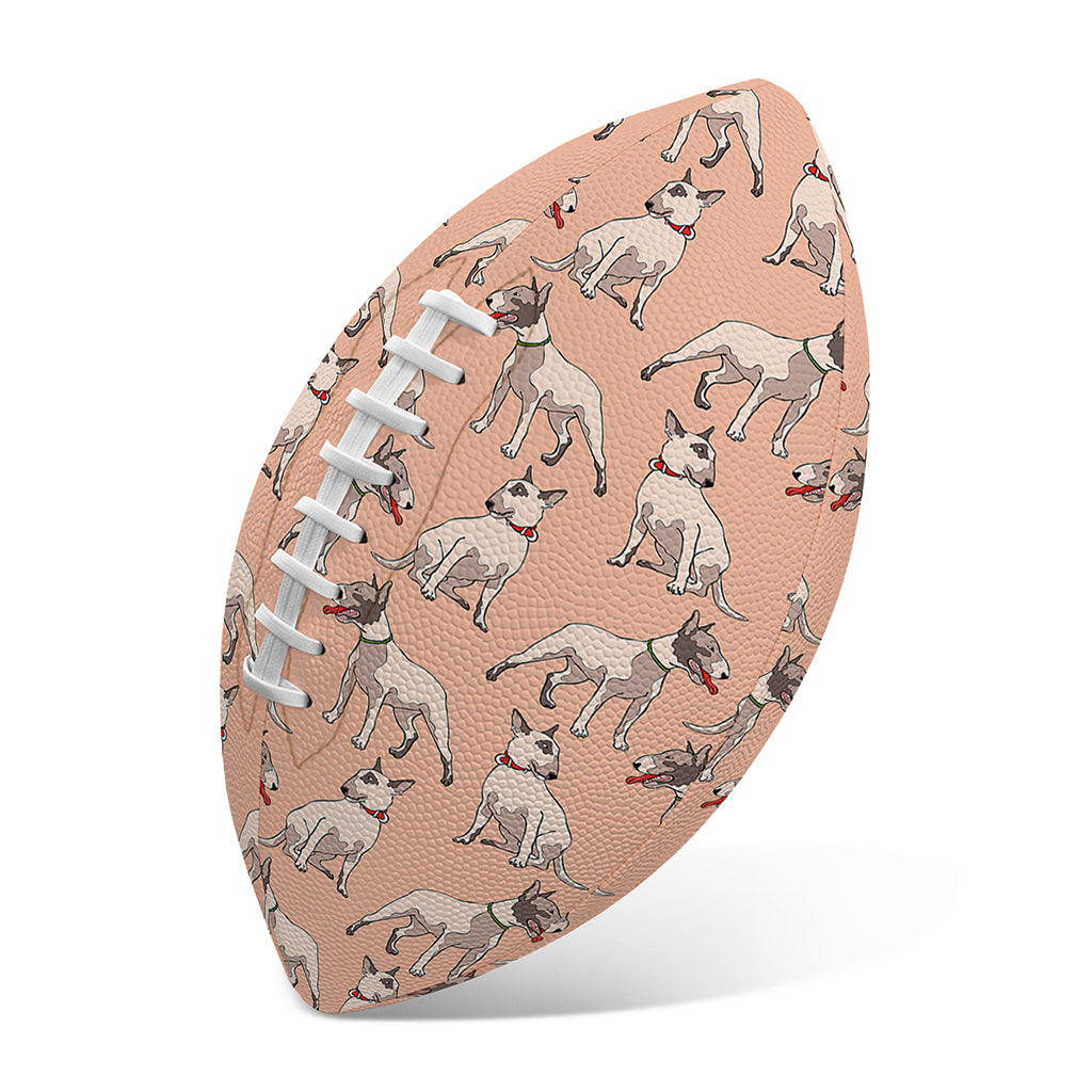 Orange Bull Terrier Pattern Print Rugby Ball