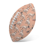 Orange Bull Terrier Pattern Print Rugby Ball