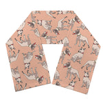 Orange Bull Terrier Pattern Print Scarf