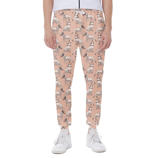 Orange Bull Terrier Pattern Print Scuba Joggers