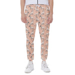 Orange Bull Terrier Pattern Print Scuba Joggers