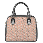 Orange Bull Terrier Pattern Print Shoulder Handbag