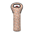 Orange Bull Terrier Pattern Print Single Neoprene Wine Tote