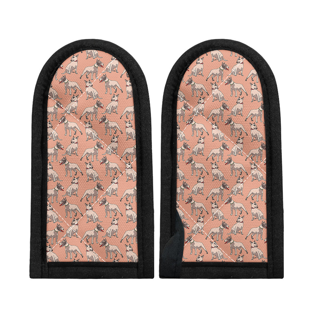 Orange Bull Terrier Pattern Print Skillet Handle Cover