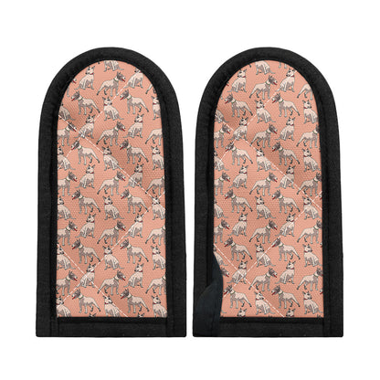 Orange Bull Terrier Pattern Print Skillet Handle Cover