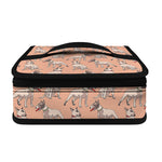 Orange Bull Terrier Pattern Print Small Lunch Bag