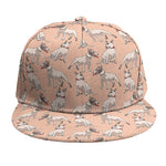 Orange Bull Terrier Pattern Print Snapback Cap