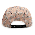 Orange Bull Terrier Pattern Print Snapback Cap