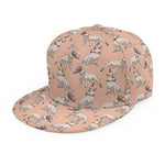 Orange Bull Terrier Pattern Print Snapback Cap