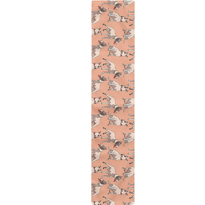 Orange Bull Terrier Pattern Print Table Runner