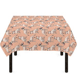 Orange Bull Terrier Pattern Print Tablecloth