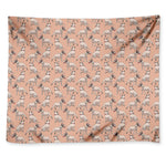 Orange Bull Terrier Pattern Print Tapestry