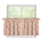 Orange Bull Terrier Pattern Print Tier Curtains