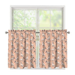 Orange Bull Terrier Pattern Print Tier Curtains