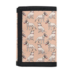 Orange Bull Terrier Pattern Print Trifold Wallet