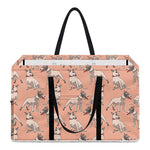 Orange Bull Terrier Pattern Print Utility Tote Bag