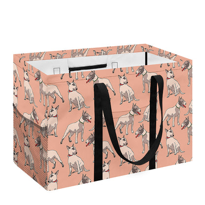 Orange Bull Terrier Pattern Print Utility Tote Bag