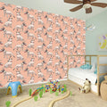 Orange Bull Terrier Pattern Print Wall Sticker