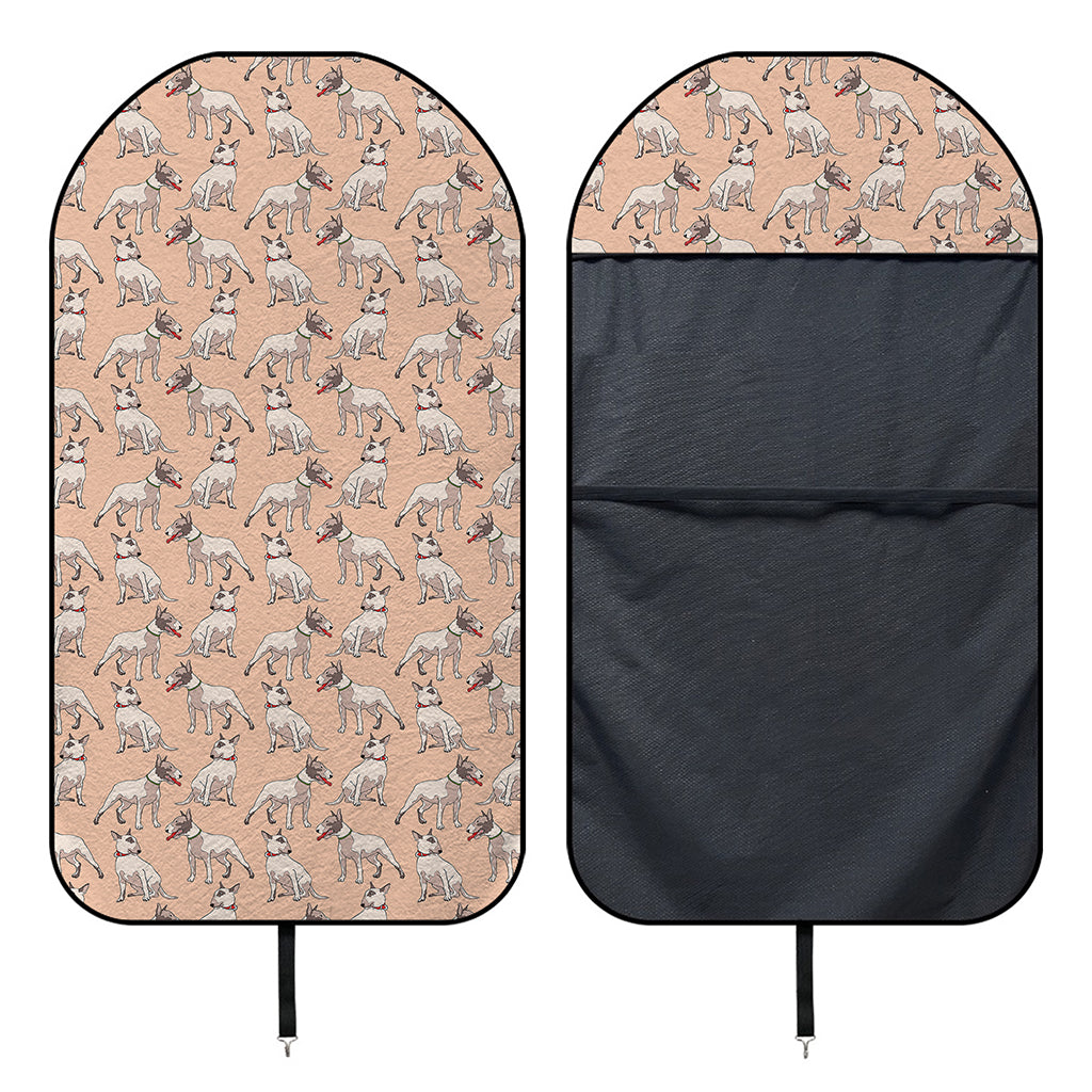 Orange Bull Terrier Pattern Print Waterproof Car Seat Cover