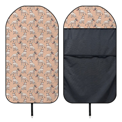 Orange Bull Terrier Pattern Print Waterproof Car Seat Cover